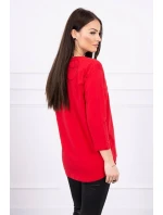 Blúzka s kolážovou potlačou červená