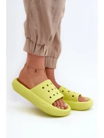 Damskie Piankowe Klapki Na Grubej Podeszwie Limonka Beula