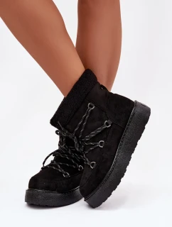 Dámské sněhule na platformě s šněrováním černé Roselya