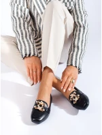 Designové mokasíny dámské černé bez podpatku Designové mokasíny dámské černé bez podpatku