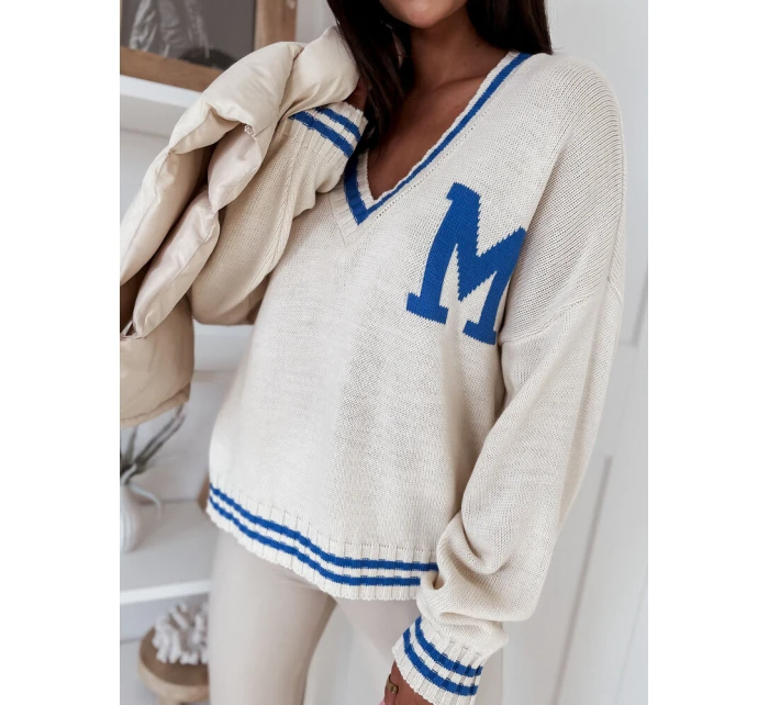 Dámsky oversize sveter MIRAGE cream FashionStreet MY2222