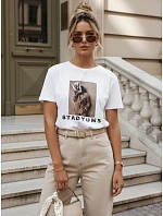 Dámske bavlnené tričko CARSTI white FashionStreet RY2404