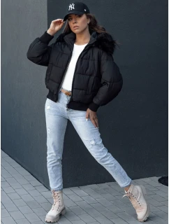Dámska prešívaná zimná bunda s kožušinou COLDPACK black FashionStreet TY4430