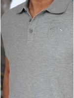 Pánska polokošeľa s nášivkou šedá FashionStreet PX0626