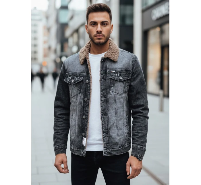 Pánská zateplená džínová bunda černá model 21995299 - Dstreet