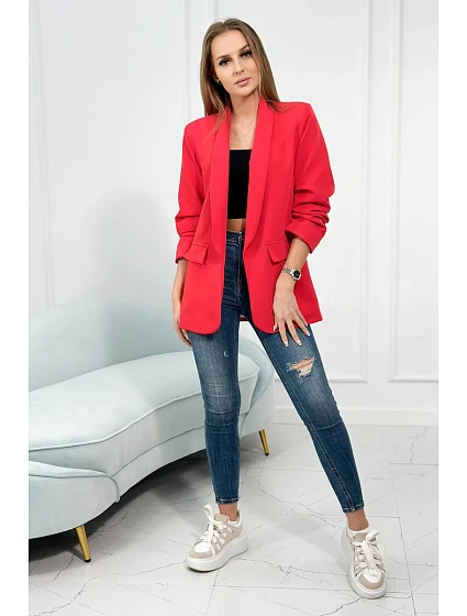 Sako s klopami elegantní červené Sako s klopami elegantní červené