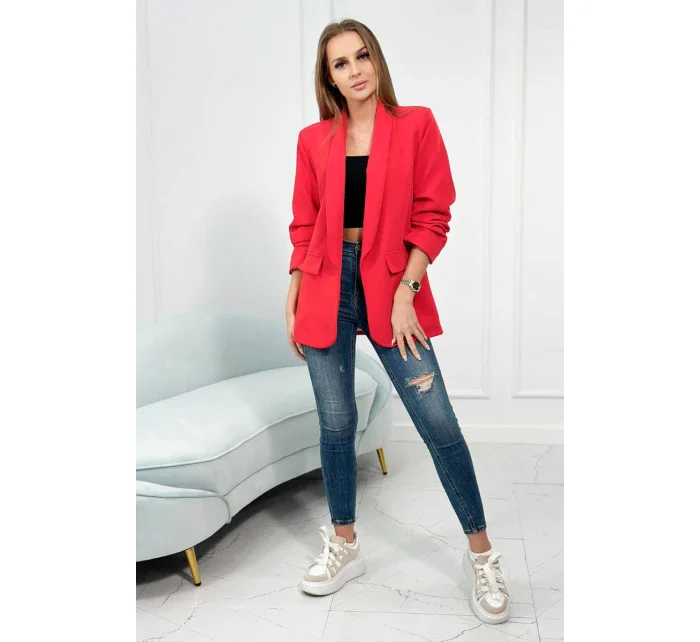 Bunda s klopami elegantná červená