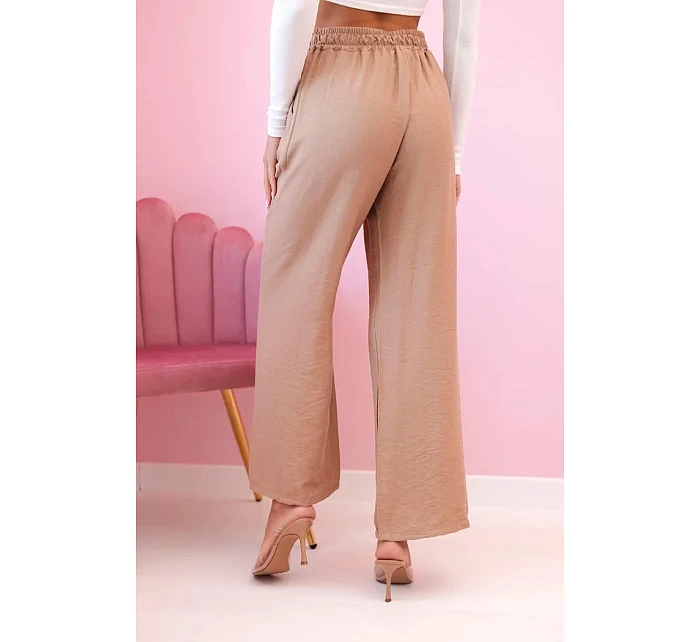 Viskózové kalhoty se širokými nohavicemi velbloud Viskózové kalhoty se širokými nohavicemi velbloud