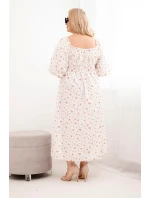 Dámske Plus veľkosť sukne s čipkou-up výstrih a elastickým pásom Ecru