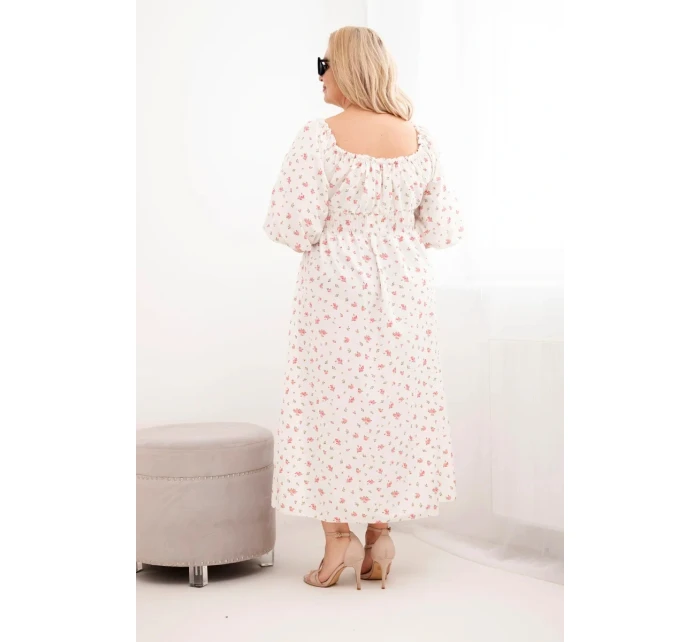 Dámske Plus veľkosť sukne s čipkou-up výstrih a elastickým pásom Ecru