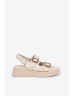 Dámské Sandály Na Platformě A Klínu S Přezkami Béžové model 21688795 - Boto Dámské Sandály Na Platformě A Klínu S Přezkami Béžové model 21688795 - Boto