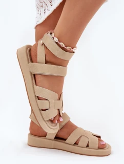 Dámské sandály se zipy béžové model 21698837 - Boto