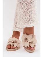 Dámské ploché nazouváky s ozdobnými květy model 22032014 - Boto