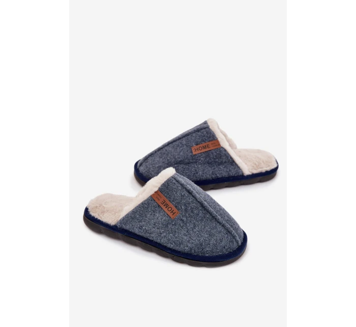 Pánske kožušinové papuče - tmavomodré Darielle Pánske kožušinové papuče - tmavomodré Darielle