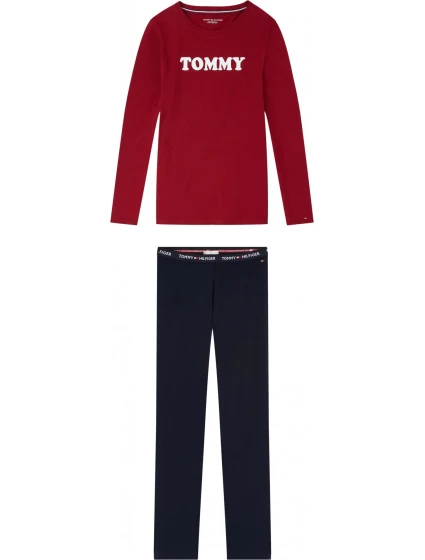 Pánske pyžamo UW0UW01929-0WG červenomodrá - Tommy Hilfiger Pánske pyžamo UW0UW01929-0WG červenomodrá - Tommy Hilfiger