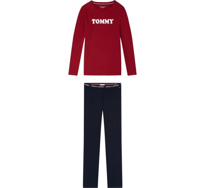 Pánske pyžamo UW0UW01929-0WG červenomodrá - Tommy Hilfiger Pánske pyžamo UW0UW01929-0WG červenomodrá - Tommy Hilfiger