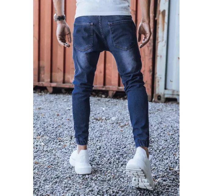 Modré pánske nohavice FashionStreet UX3286