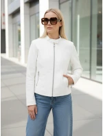 Kurtka skórzana damska biała model 22016683 - FashionStreet Kurtka skórzana damska biała model 22016683 - FashionStreet