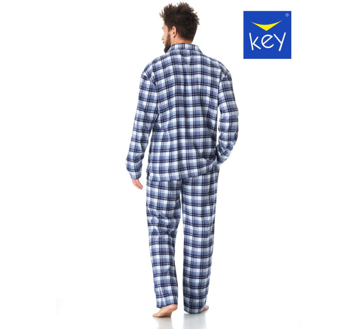 Pánske rozopínacie pyžamo Key MNS 426 B23 dł/r M-2XL