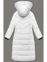 Dlhšia biela dámska zimná bunda (5M736-281)