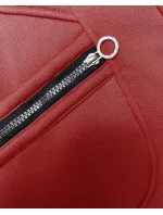 Červená dámska mikina so svetríkovou kapucňou (AMG-312A)