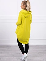 Mikina s dlhým chrbtom a kapucňou kivi