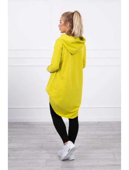 Mikina s dlhým chrbtom a kapucňou kivi