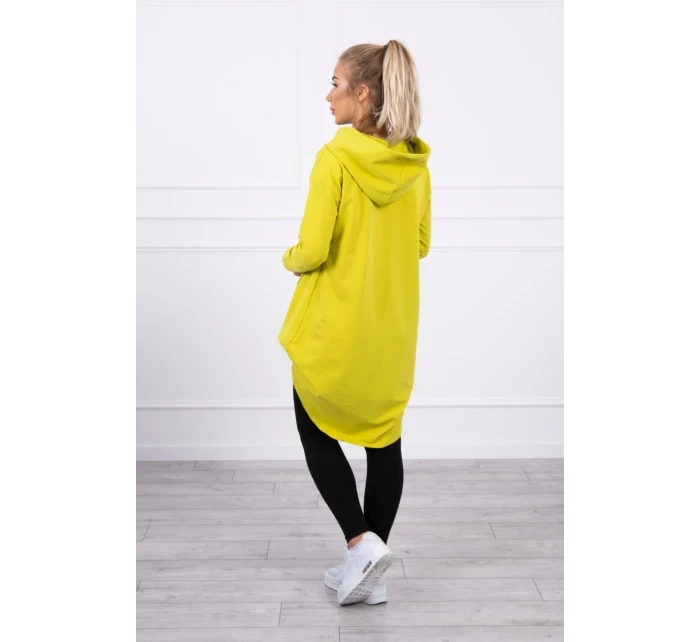 Mikina s dlhým chrbtom a kapucňou kivi