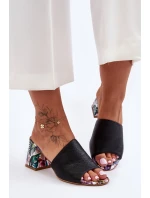 Dámské kožené lodičky na podpatku Lewski Shoes model 21626671 Černé - Boto