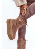 Dámské sněhule na tlusté tmavě béžové model 21641597 - Boto Dámské sněhule na tlusté tmavě béžové model 21641597 - Boto