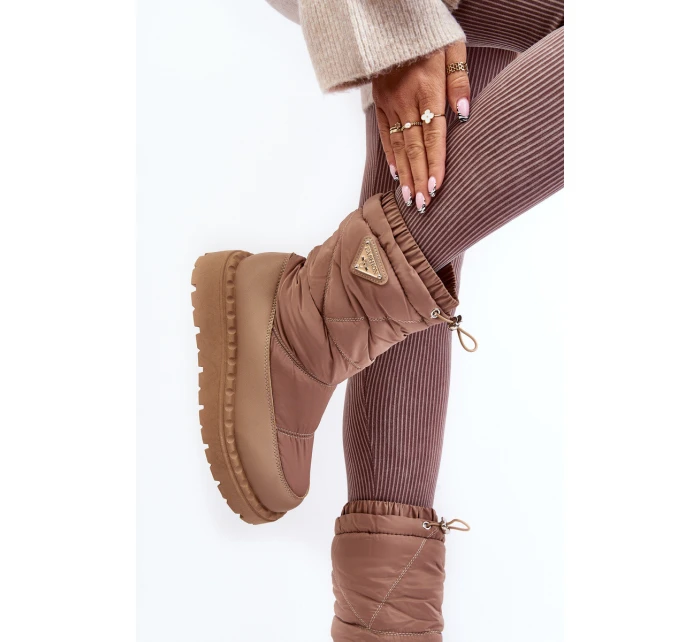 Dámské sněhule na tlusté tmavě béžové model 21641597 - Boto Dámské sněhule na tlusté tmavě béžové model 21641597 - Boto