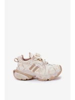 Dámské Kožené Tenisky model 21692733 Béžové - Goe