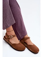 Kožené Semišové Dámské Sandály S Uzavřenými Prsty Maciejka H7365-02 Hnědé