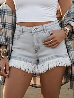 Dámske džínsové šortky roztrasené šedé FashionStreet SY0497