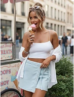 Dámska modrá džínsová sukňa-šortky FashionStreet SY0513