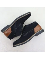 Pánské semišové kožené boty tmavě modré model 21906024 - Bugatti Pánské semišové kožené boty tmavě modré model 21906024 - Bugatti