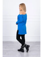 Halenka s potiskem a delšími model 18747553 chrpově modrá - K-Fashion Halenka s potiskem a delšími model 18747553 chrpově modrá - K-Fashion