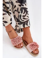 Klapki Damskie Na Platformie Z Ozdobnymi Kwiatkami Różowe Tessara Klapki Damskie Na Platformie Z Ozdobnymi Kwiatkami Różowe Tessara