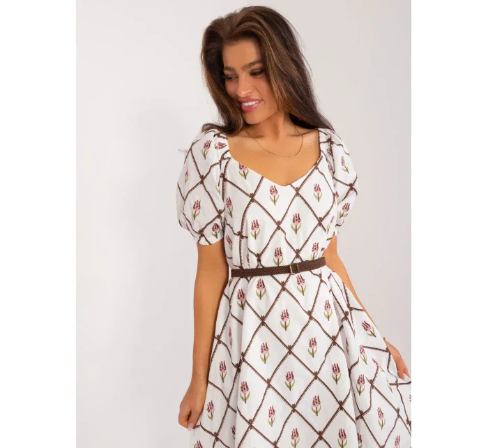 LK SK 509406 šaty.31 bielo-hnedá