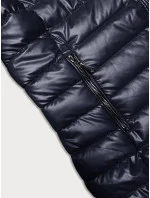 Tmavomodrá dámska prešívaná bunda s kapucňou (16M9106-215)