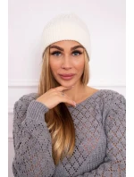 Tenká čepice Veronica model 18750393 ecru - K-Fashion Tenká čepice Veronica model 18750393 ecru - K-Fashion