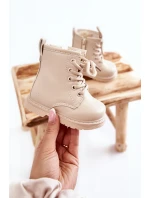 Dziecięce Botki Skórzane Z Suwakiem Beżowe Omua