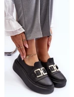 Kožené dámské polobotky na platformě černé Lewski model 21636284 - Boto