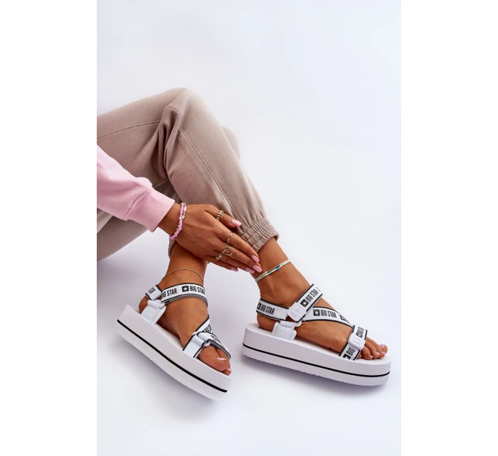Dámské sandály na platformě Big Star model 21652651 Bílé - Big Star Shoes Dámské sandály na platformě Big Star model 21652651 Bílé - Big Star Shoes