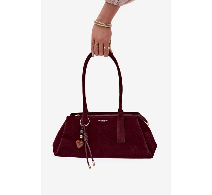Eko semišová kabelka s přívěskem model 22111618 - Flora&Co