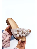 Dámské pantofle s ozdobami šedá Bunlia Dámské pantofle s ozdobami šedá Bunlia