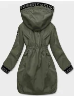 Dámska bunda v khaki farbe s ozdobnou lemovkou (B8139-11) Dámska bunda v khaki farbe s ozdobnou lemovkou (B8139-11)
