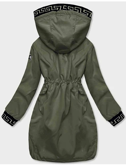 Dámská bunda v khaki barvě s ozdobnou lemovkou model 18019136 - S'WEST