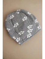 Dámská zimní čepice z vlny s krystaly model 21750432 grafitová - K-Fashion Dámská zimní čepice z vlny s krystaly model 21750432 grafitová - K-Fashion