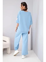 Dámska maslová viskózna mikina a široké nohavice svetlo fialová